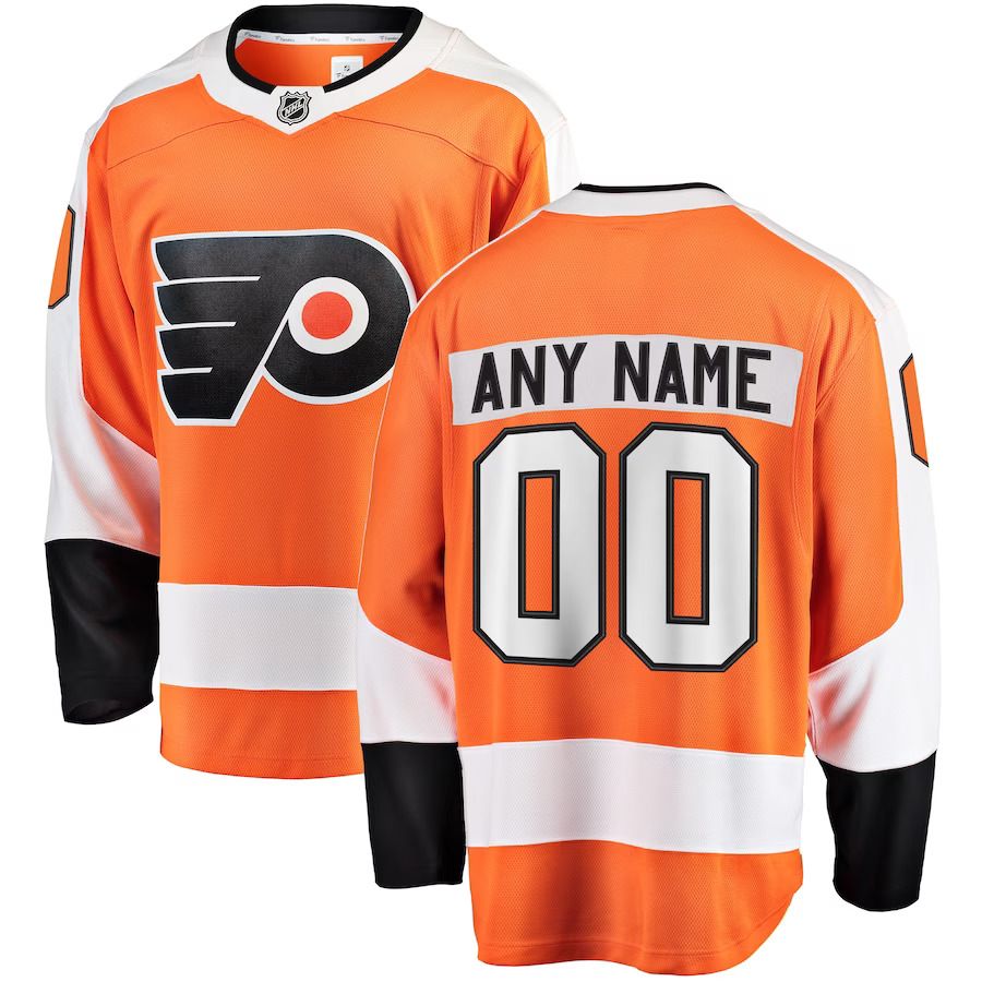 Men Philadelphia Flyers Fanatics Branded Orange Home Breakaway Custom NHL Jersey